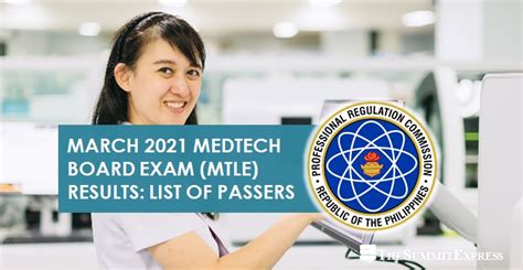 march 2021 medtech board exam result|FULL RESULT: March 2021 Medtech board exam MTLE list of .